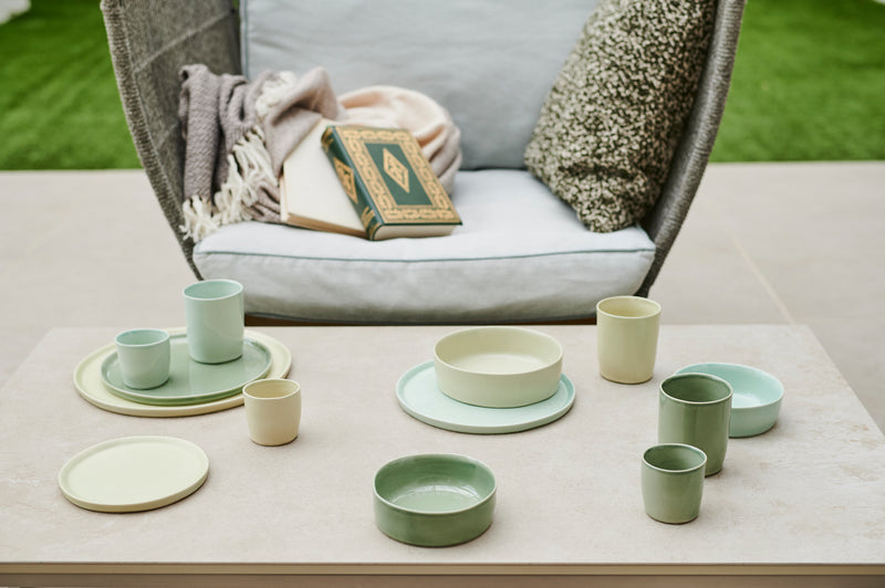 【MAOMI】ドイツ食器・炻器 | ELEPHANT FEET SMALL PLATE Celadon Blue  ø 15cm