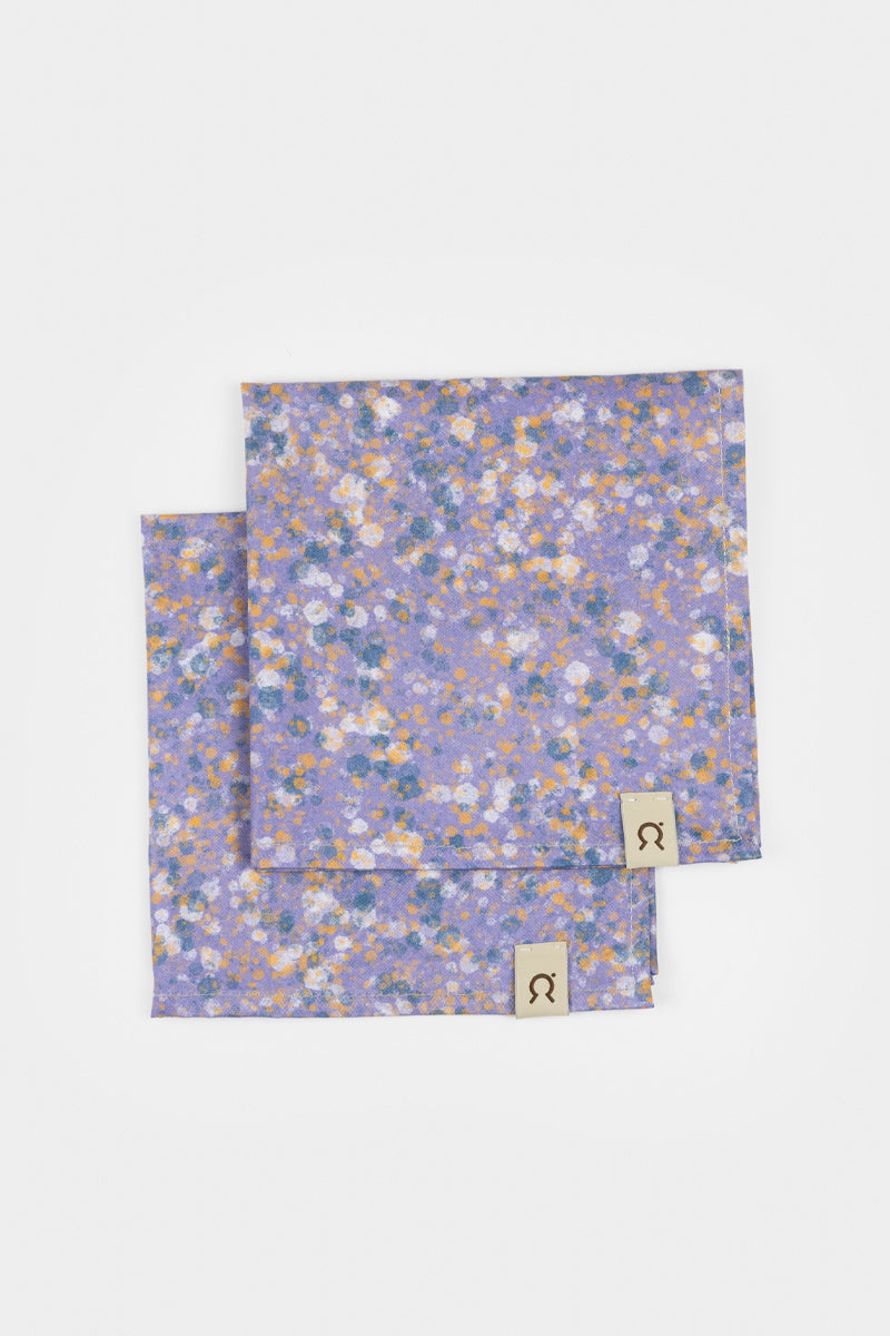【RIFO】イタリア・アップサイクル | DOUBLE-PACK RECYCLED COTTON NAPKINS MARBLE - Viola Ametista