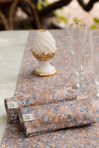 【RIFO】イタリア・アップサイクル | DOUBLE-PACK RECYCLED COTTON NAPKINS MARBLE - Marrone Santa Fiora