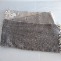 【Arcashmere】カシミヤブランケット | HERRINGBONE White / Gray / Dark Gray