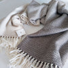 【Arcashmere】カシミヤブランケット | HERRINGBONE White / Gray / Dark Gray